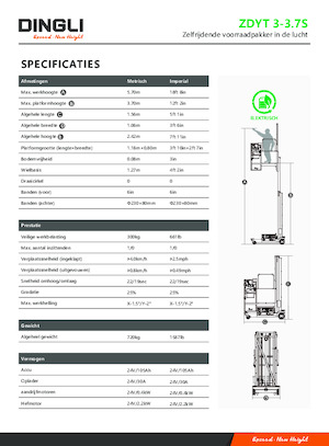 Nacele verticale cu un singur catarg Dingli ZDYT3-3.7S