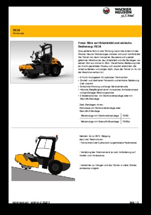 Cilindri compactori cu un singur tambur Wacker Neuson RC50P
