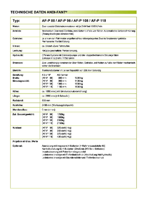 Încărcătoare pe roți ANDI-Berning AF-P 118