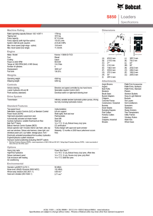 Mini încărcătoare Bobcat S850