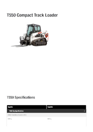 Mini încărcătoare Bobcat T550