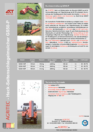 Echipamente de cosit în pantă Agritec GS 50 S 140
