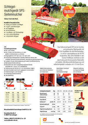 Echipamente de cosit în pantă Humus SPS 155
