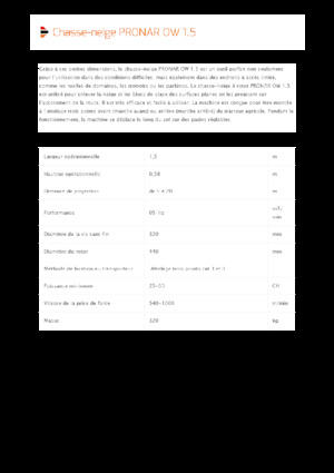 Tăietoare de zăpadă Pronar OW 1.5 