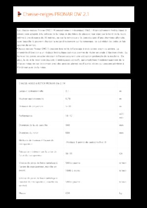 Tăietoare de zăpadă Pronar OW 2.1 M