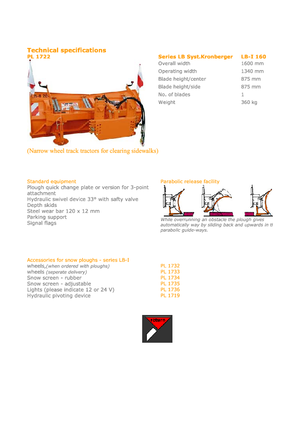 Pluguri de zăpadă light-duty/ușoare Hydrac LB I 160