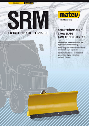 Pluguri de zăpadă light-duty/ușoare Matev SRM-FB 130 L