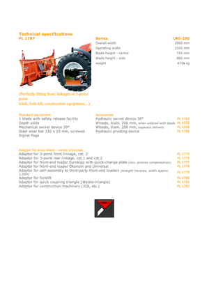 Pluguri de zăpadă light-duty/ușoare Hydrac UNI 290