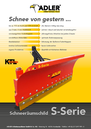 Pluguri de zăpadă cu o singură lamă acționată hidraulic Adler S 300