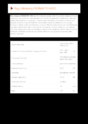 Pluguri de zăpadă cu două lame mobile/articulate Pronar PU 1400