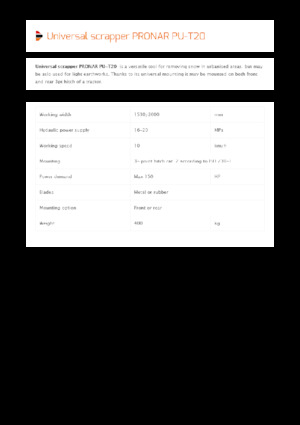 Pluguri de zăpadă cu două lame mobile/articulate Pronar PU-T20