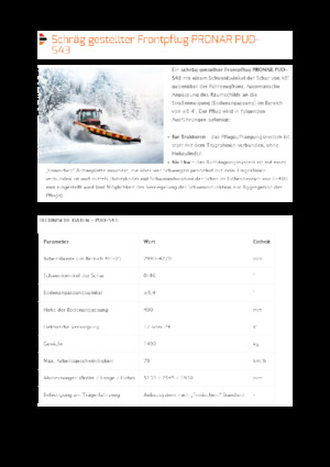 Pluguri de zăpadă cu două lame mobile/articulate Pronar PUD S43