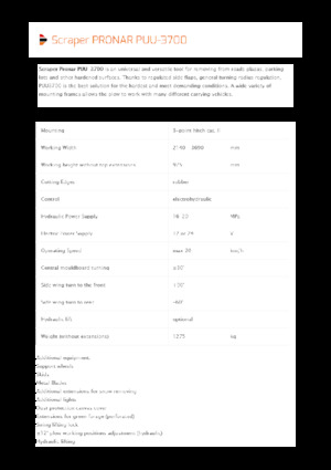 Pluguri de zăpadă cu două lame mobile/articulate Pronar PUU 3700