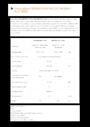 Pluguri de zăpadă cu două lame mobile/articulate Pronar PUV 1600