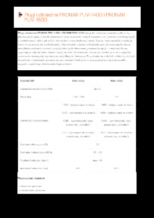 Pluguri de zăpadă cu două lame mobile/articulate Pronar PUV 1600