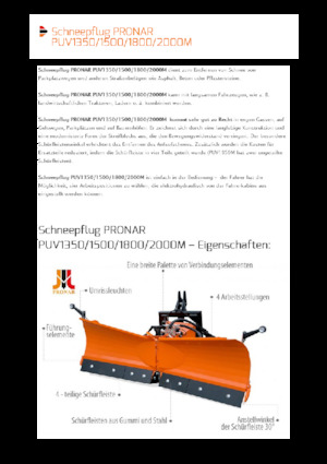 Pluguri de zăpadă cu două lame mobile/articulate Pronar PUV 1350M