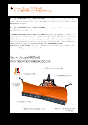 Pluguri de zăpadă cu două lame mobile/articulate Pronar PUV 1350M