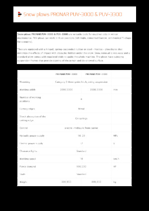 Pluguri de zăpadă cu două lame mobile/articulate Pronar PUV 3300