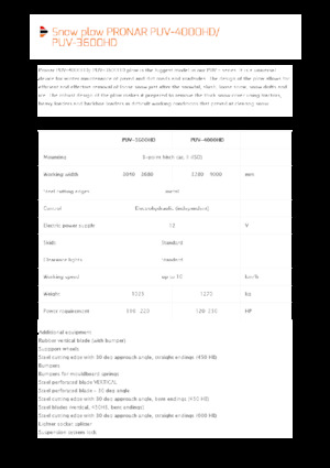 Pluguri de zăpadă cu două lame mobile/articulate Pronar PUV 3600HD