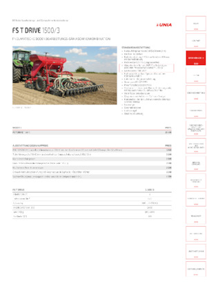 Mașini de însămânțat Unia FS T Drive 1500/3