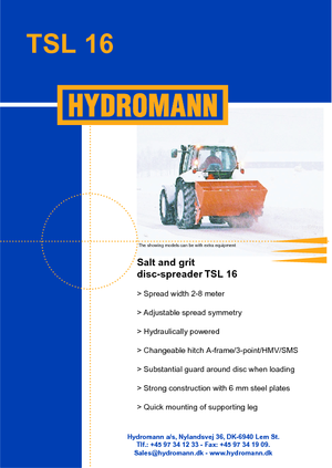 Atașamente pentru dispozitivele de împrăștiere Hydromann TSL 16