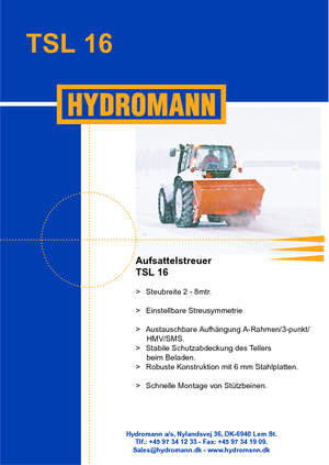 Atașamente pentru dispozitivele de împrăștiere Hydromann TSL 16