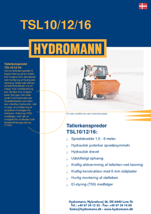 Atașamente pentru dispozitivele de împrăștiere Hydromann TSL 16