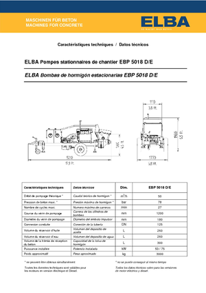 Pompe de beton staționare Elba EBP 5018 D