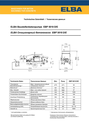 Pompe de beton staționare Elba EBP 5018 D