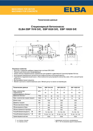 Pompe de beton staționare Elba EBP 7018 E