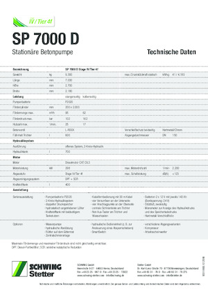 Pompe de beton staționare SCHWING-Stetter SP 7000 D