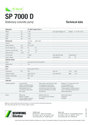 Pompe de beton staționare SCHWING-Stetter SP 7000 D