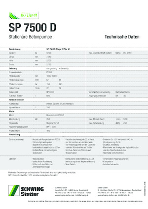 Pompe de beton staționare SCHWING-Stetter SP 7500 D