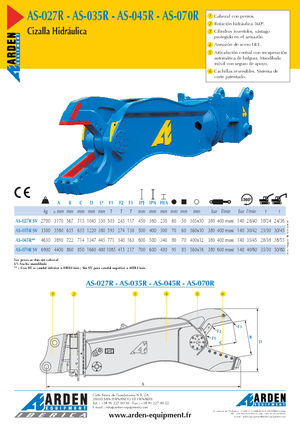 Clești/dispozitive/echipamente de tăiat metale/fier vechi Arden AS 027 R SV