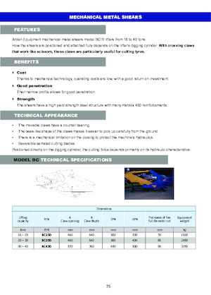 Clești/dispozitive/echipamente de tăiat metale/fier vechi Arden BC 250