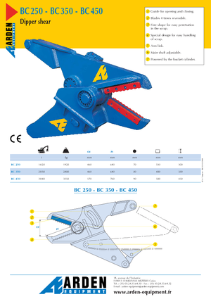 Clești/dispozitive/echipamente de tăiat metale/fier vechi Arden BC 450