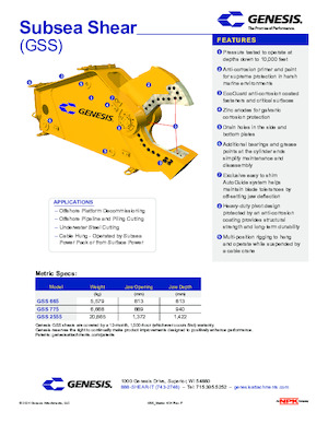 Clești/dispozitive/echipamente de tăiat metale/fier vechi Genesis GSS 775