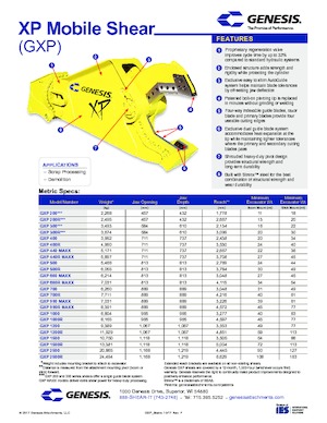 Clești/dispozitive/echipamente de tăiat metale/fier vechi Genesis GXP 700R