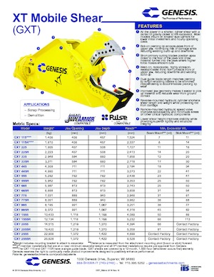 Clești/dispozitive/echipamente de tăiat metale/fier vechi Genesis GXT 225