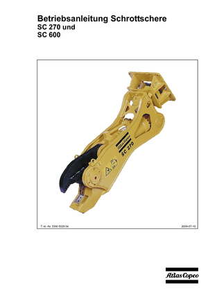 Clești/dispozitive/echipamente de tăiat metale/fier vechi Atlas Copco SC 270