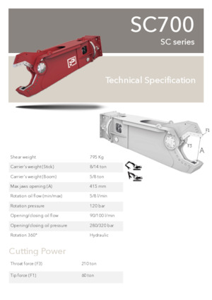 Clești/dispozitive/echipamente de tăiat metale/fier vechi Promove SC 700
