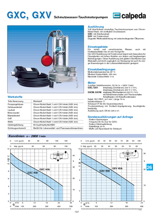Pompe de canalizare Calpeda GXV 40 B