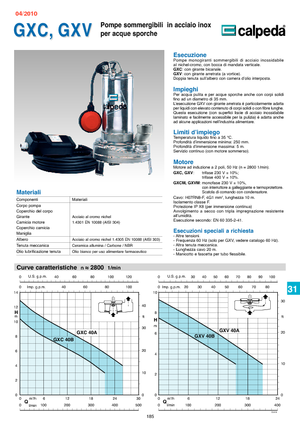 Pompe de canalizare Calpeda GXV 40 B