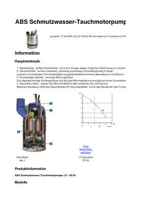 Pompe de canalizare ABS-Pumpen J 5 W