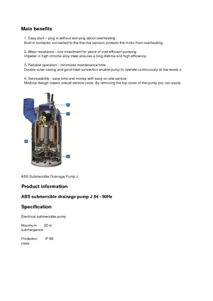 Pompe de canalizare ABS-Pumpen J 54 LD direkt
