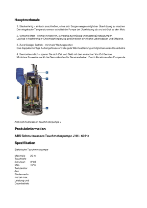 Pompe de canalizare ABS-Pumpen J 54 LD direkt