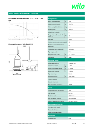 Pompe de canalizare WILO-EMU Pumpen KS 14DS GG