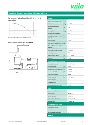 Pompe de canalizare WILO-EMU Pumpen EMU KS 15D 