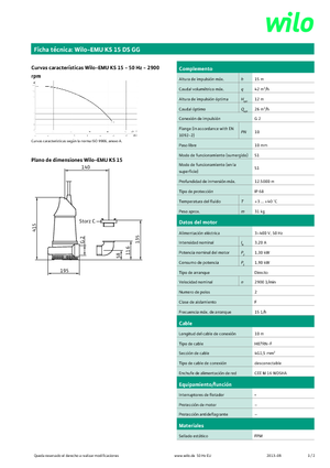 Pompe de canalizare WILO-EMU Pumpen KS 15DS GG