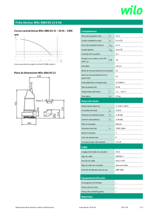 Pompe de canalizare WILO-EMU Pumpen KS 15E GG